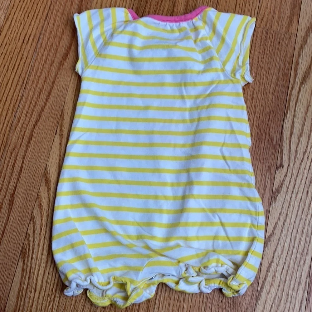 EGG by Susan Lazar Striped Kitty Cat Romper‎ 12 Months